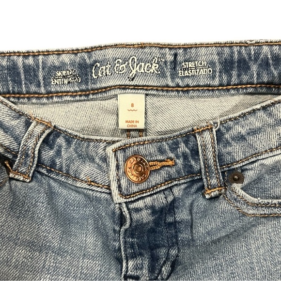 Cat & Jack Girl Distressed Blue Jeans W/ Iridescent Sequins - Size 8 - Picture 11 of 11